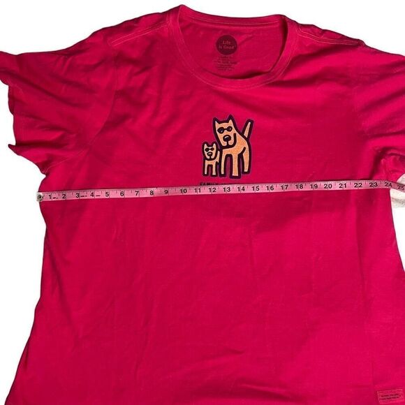 Life is Good Women's Pink-ish Red "Family is Forever" V-Neck Crusher Tee Size XX - Picture 5 of 8
